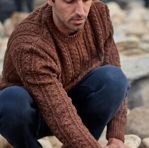 Wellen Huckberry Seawool Fisherman Cable Knit Crewneck Sweater